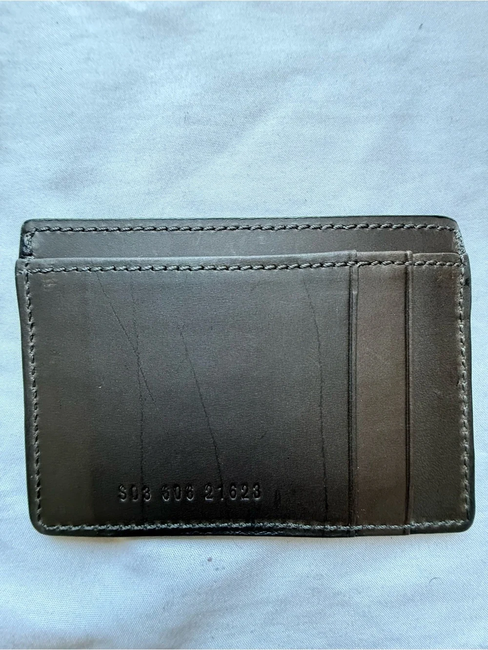 Shinola Detroit Charcoal Navigator Leather 6 Pocket Card Case